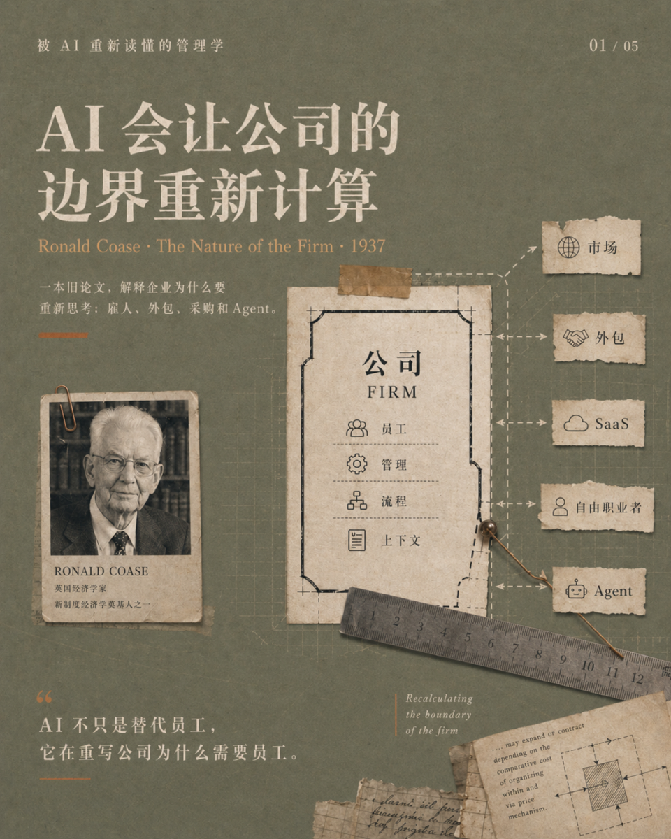 AI 会让公司的边界重新计算 Ronald Coase 1/5